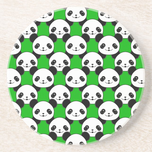 Dessous De Verre En Grès Motif de l'ours Kawaii Panda (Devant)