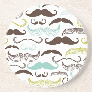 Dessous De Verre En Grès Motif de moustache, rétro style 2