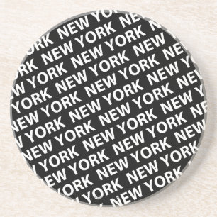 Dessous De Verre En Grès Motif de New York White