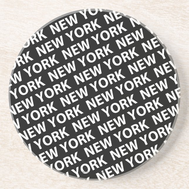 Dessous De Verre En Grès Motif de New York White (Devant)