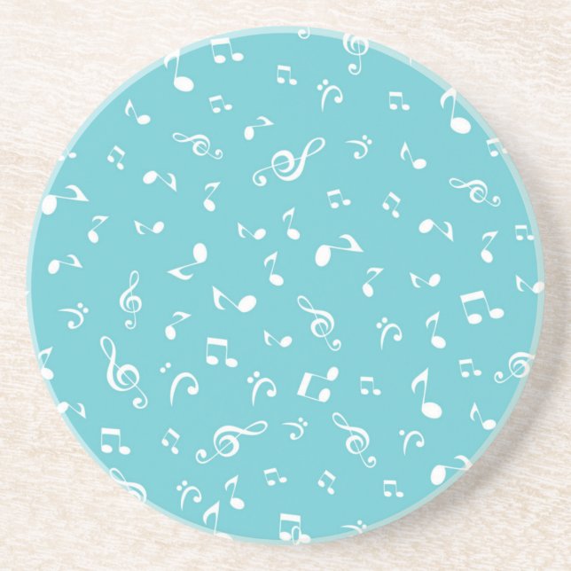 Dessous De Verre En Grès Motif de notes musicales (Devant)
