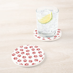 Dessous De Verre En Grès Motif De Pâtes, Patrouilles De Chiens, Paws Rouges