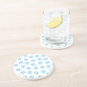 Dessous De Verre En Grès Motif De Pâtes, Poches De Chien, Bébé Pâtes Bleues