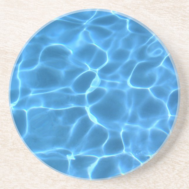 Dessous De Verre En Grès Motif de piscine bleu (Devant)