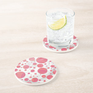 Dessous De Verre En Grès Motif de point de rotation saumon