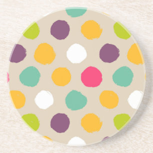 Dessous De Verre En Grès Motif de point tiré par la main de polka