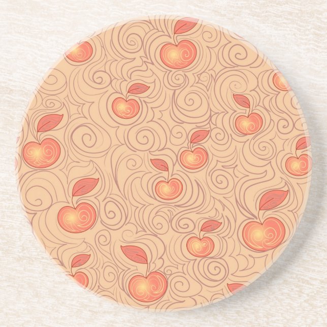 Dessous De Verre En Grès Motif de pommes (Devant)