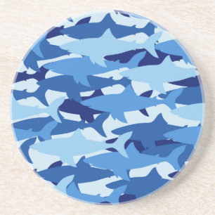 Dessous De Verre En Grès Motif de requin bleu