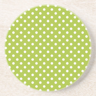 Dessous De Verre En Grès Motif de ressort avec le pois blanc