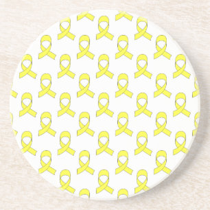 Dessous De Verre En Grès Motif de ruban jaune