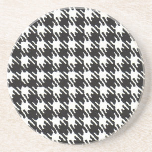 Dessous De Verre En Grès Motif de socle noir et blanc personnalisable