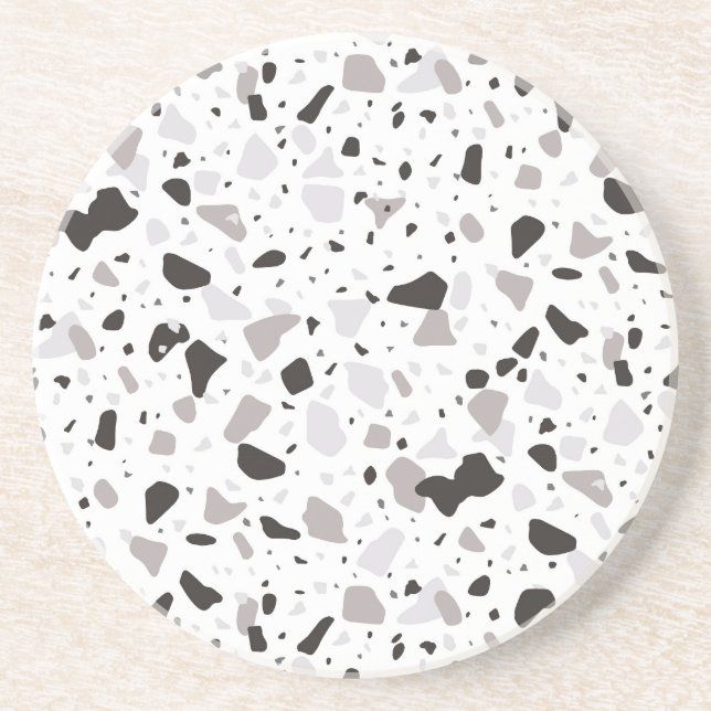 Dessous De Verre En Grès Motif de Terrazzo monochromatique (Devant)