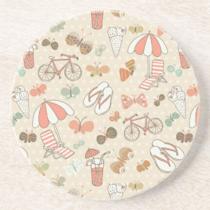 Dessous De Verre En Grès Motif de vacances d'été