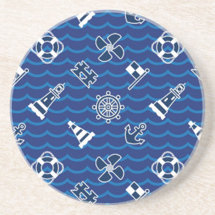 Dessous De Verre En Grès Motif de vagues nautique mignon
