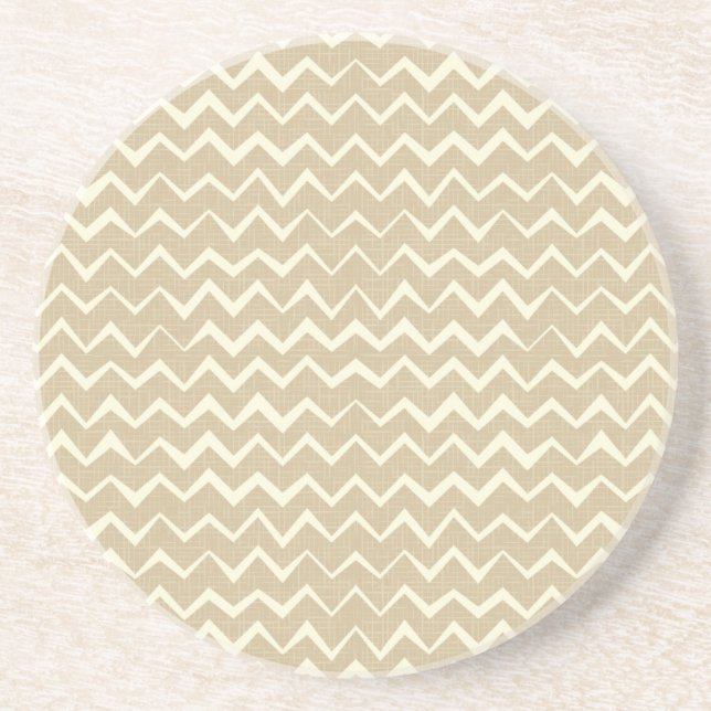 Dessous De Verre En Grès Motif de zigzag (Devant)
