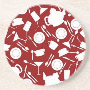 Dessous De Verre En Grès Motif d'éléments de cuisine