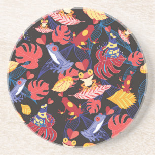 Dessous De Verre En Grès Motif des grenouilles d'amants