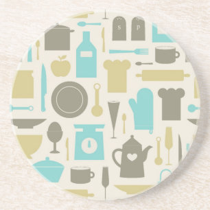 Dessous De Verre En Grès Motif des outils de cuisine