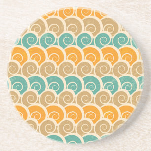 Dessous De Verre En Grès Motif des vagues d'aquarelle