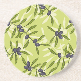 Dessous De Verre En Grès Motif d'olive