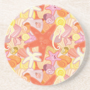 Dessous De Verre En Grès Motif en pastel de créature de mer