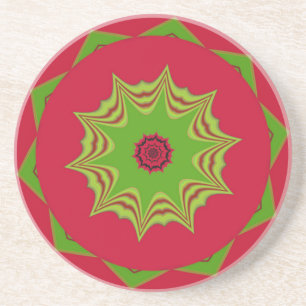 Dessous De Verre En Grès motif ethnique d'Afrique rouge