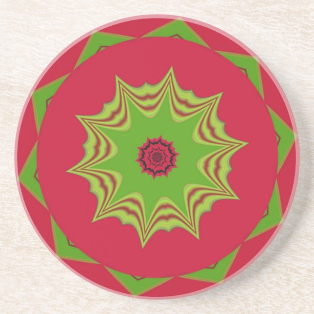 Dessous De Verre En Grès motif ethnique d'Afrique rouge (Devant)