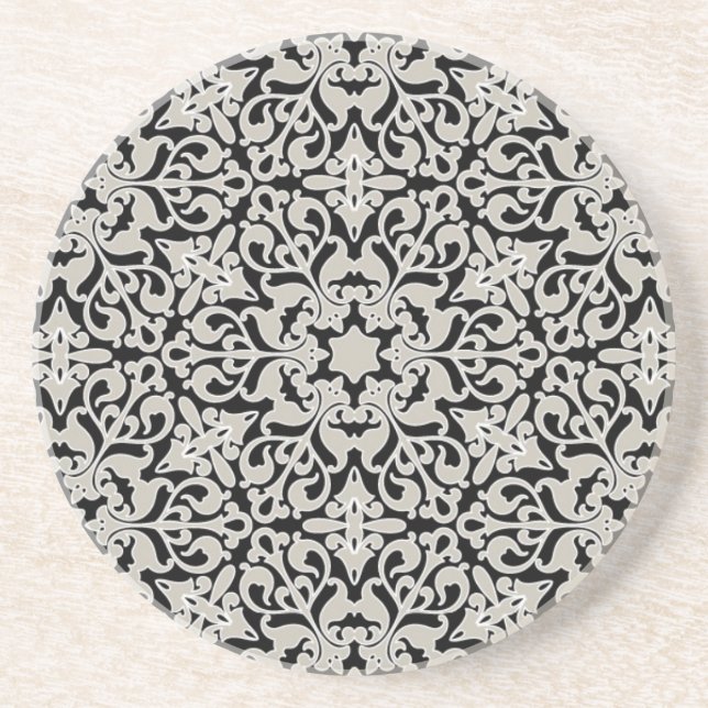 Dessous De Verre En Grès Motif floral arabe (Devant)