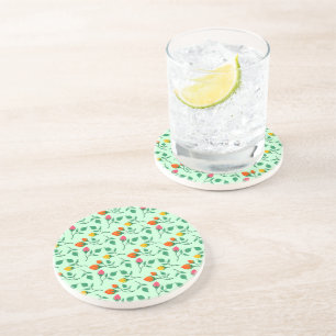 Dessous De Verre En Grès Motif floral avec fleurs de roses colorées