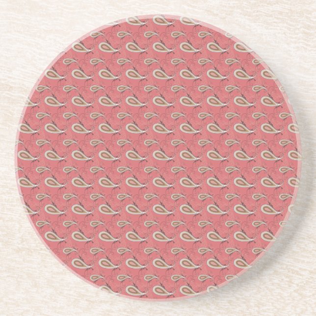 Dessous De Verre En Grès Motif Foxglove Petal Paisley (Devant)