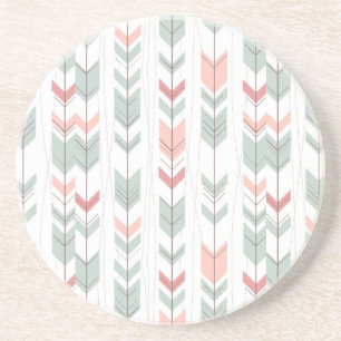 Dessous De Verre En Grès Motif géométrique dans le rétro style