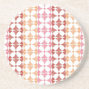 Dessous De Verre En Grès motif géométrique des rayures rouges ikat