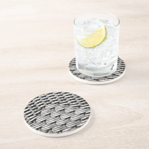 Dessous De Verre En Grès Motif gris Abstrait et élégant