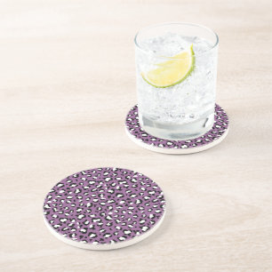 Dessous De Verre En Grès Motif léopard, Spots léopards, Leopard pourpre