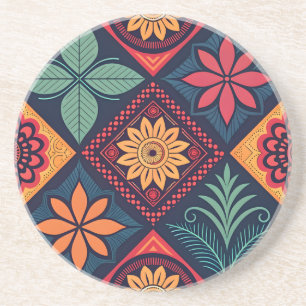 Dessous De Verre En Grès Motif magique Fleurs