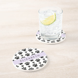 Dessous De Verre En Grès Motif mâle, Patrouilles de chien, Noir et Blanc, V