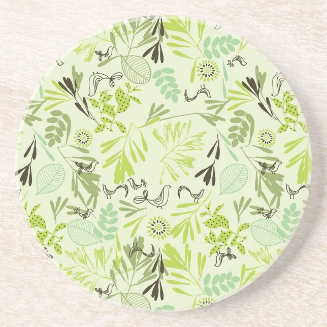 Dessous De Verre En Grès motif montrant de petits oiseaux de bébé (Devant)