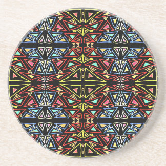 Dessous De Verre En Grès Motif multicolore techno extraterrestre géométriqu