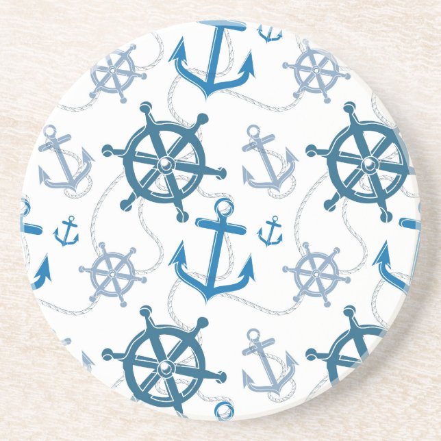 Dessous De Verre En Grès motif nautique (Devant)