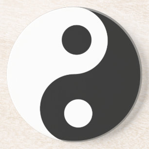 Dessous De Verre En Grès Motif noir et blanc traditionnel de Yin Yang