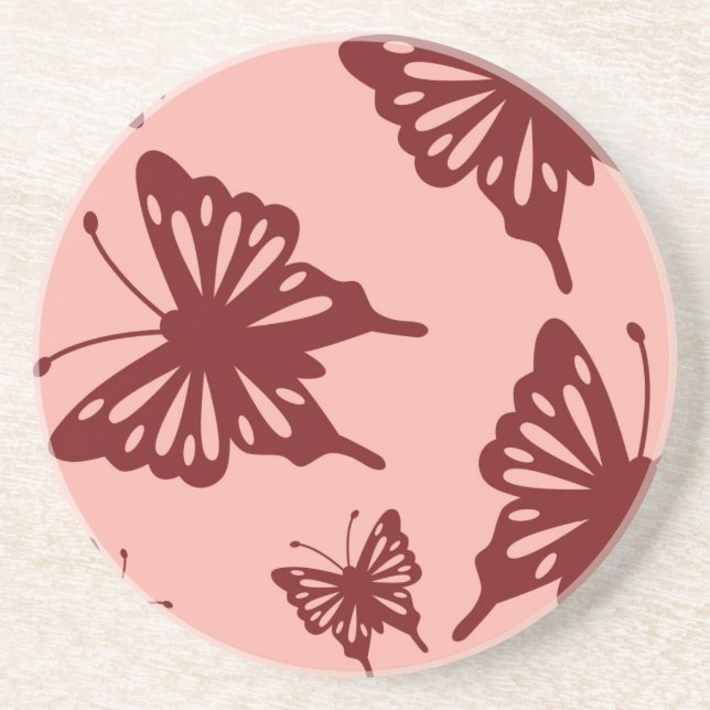 Dessous De Verre En Grès motif papillon (Devant)