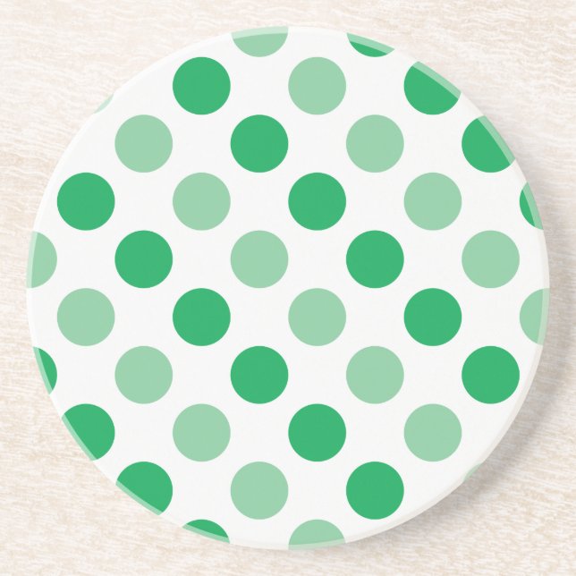 Dessous De Verre En Grès Motif pois vert (Devant)