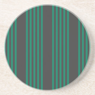 Dessous De Verre En Grès Motif rayé de la forêt verte et du charbon de bois