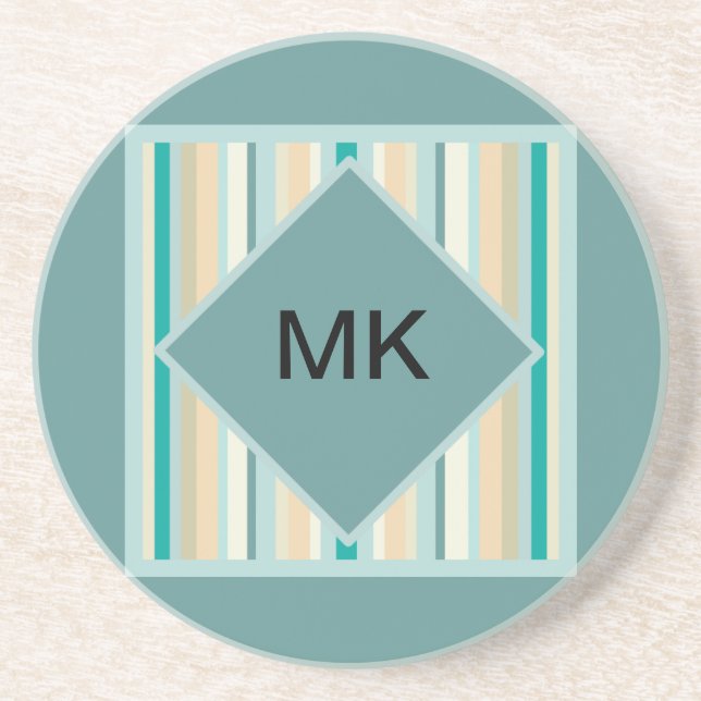 Dessous De Verre En Grès Motif Seashore Stripes (Devant)