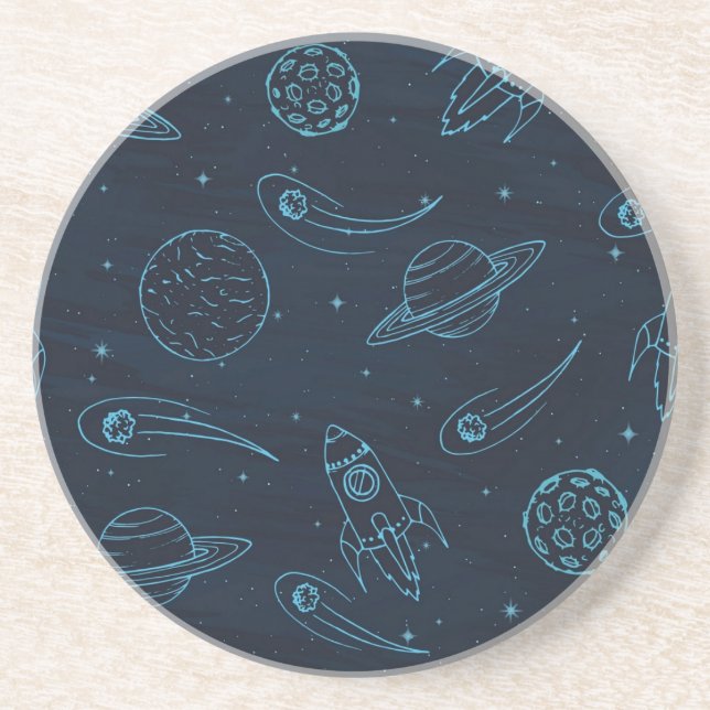 Dessous De Verre En Grès Motif spatial (Devant)