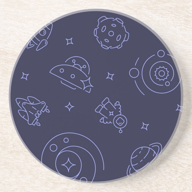 Dessous De Verre En Grès Motif spatial (Devant)