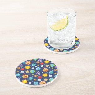 Dessous De Verre En Grès Motif spatial, Planètes, Étoiles, Cosmos, Galaxie