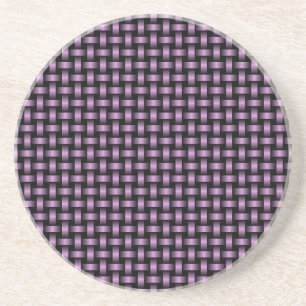Dessous De Verre En Grès Motif Tissé Noir Violet