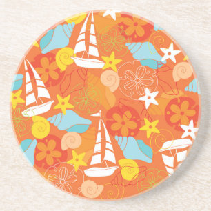 Dessous De Verre En Grès Motif tropical de voilier