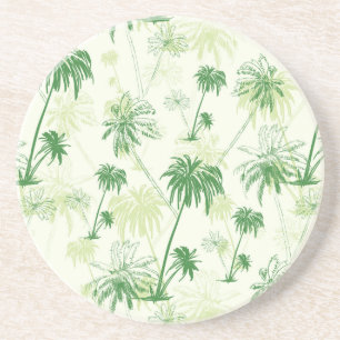 Dessous De Verre En Grès Motif vert de palmier